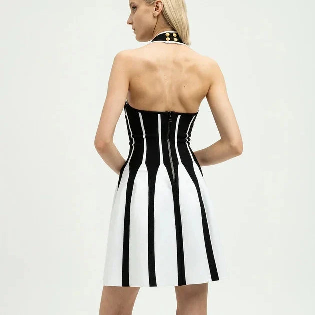 Celebrity Fashion Red Carpet Dress Women Sexy Halter A-Line Mini Bandage Evening Party Dress Wholesale