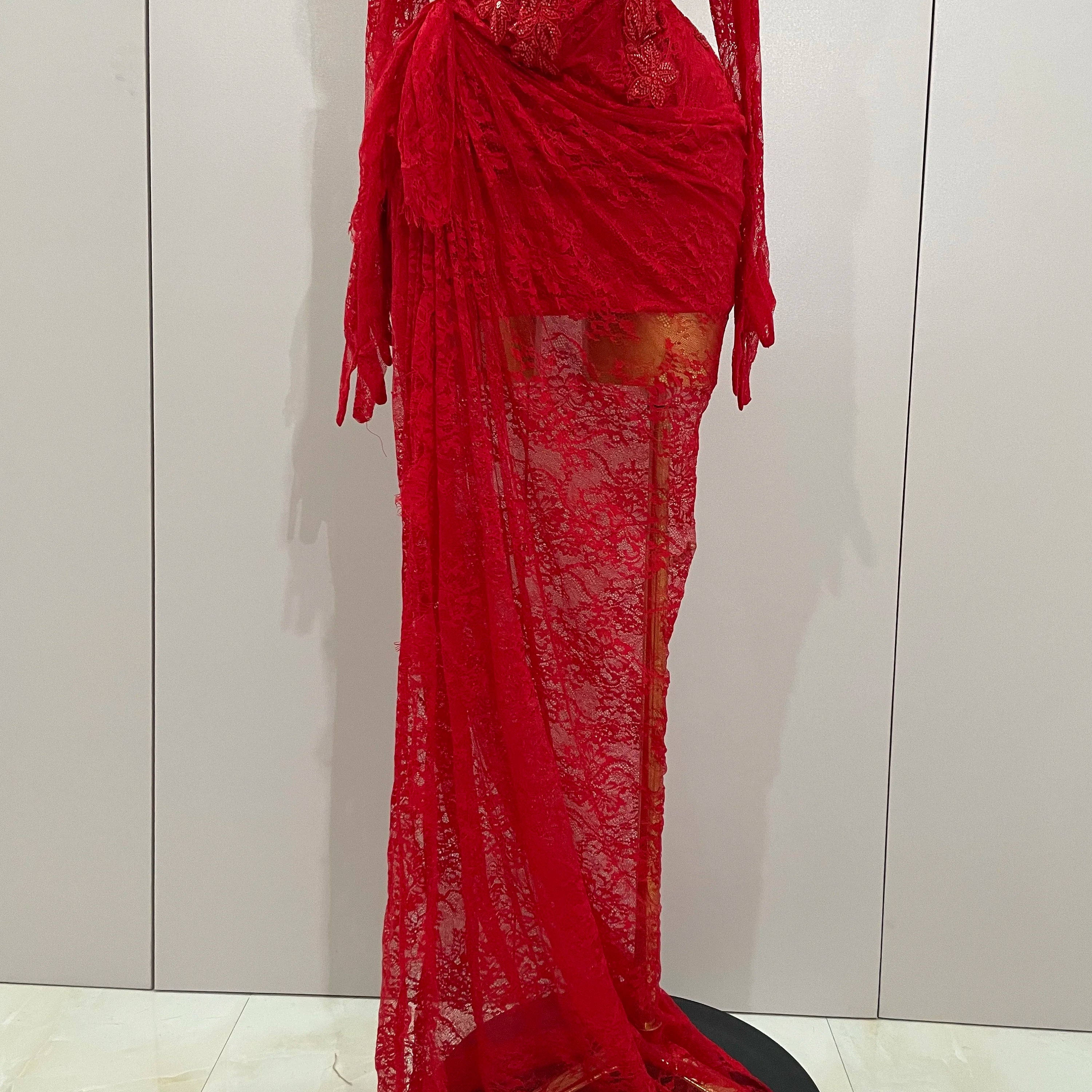 Vestido longo sexy sem alças, sem costas, com fenda vermelha e fenda, estilo bodycon, para celebridades, elegante, para festa de aniversário, 2025