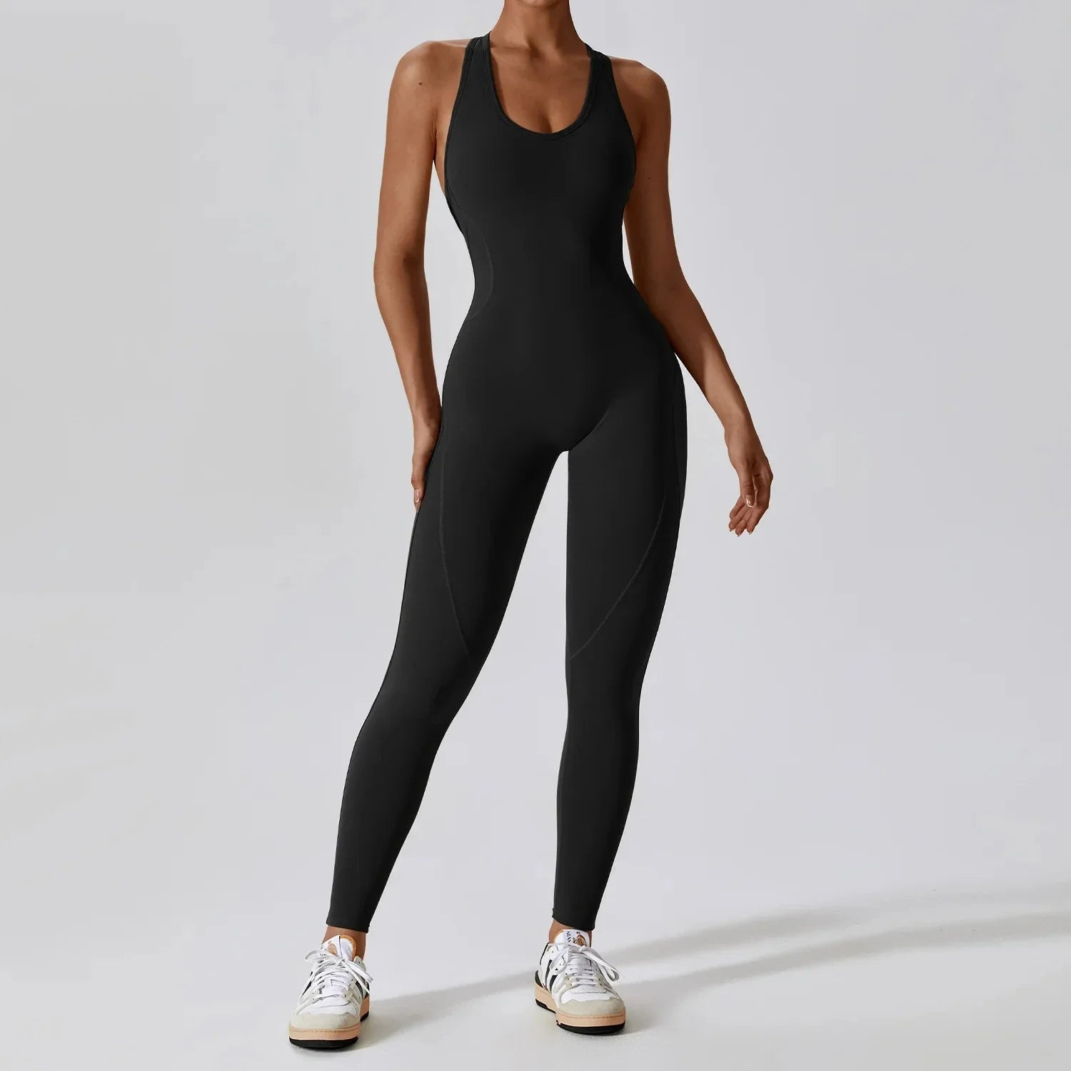 Gym Tracksuit Bodysuits for women Sexy Workout Set Fitness Bodysuit Siamese Sportswear Women Jumpsuit Soft One-piece Yoga Suits Advanced Black