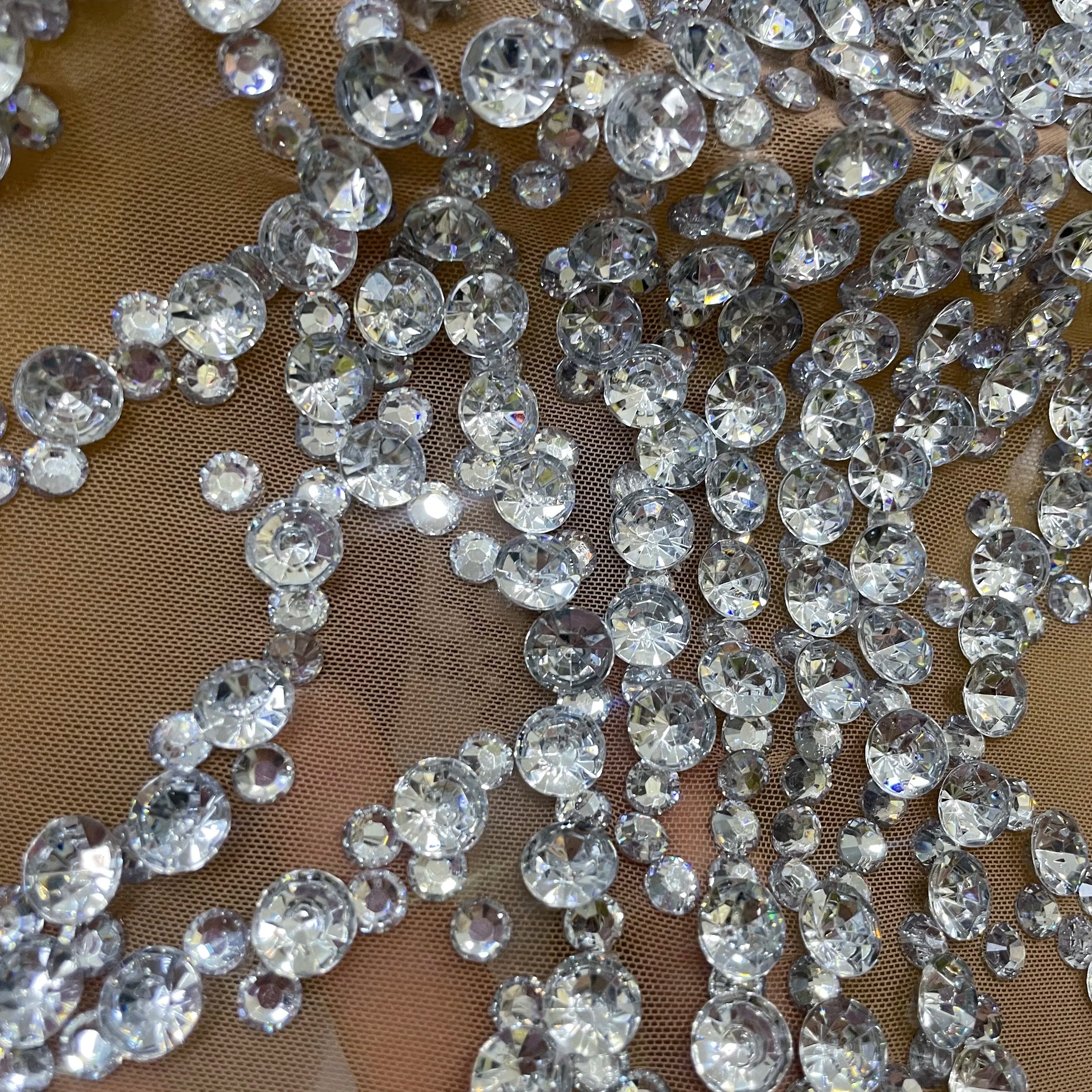 STOCK Sparkly Rhinestones Sexy Mesh See Through Dress Party Evening Prom Celebrate Birthday Dress Singer Dancer Show Stage Wear