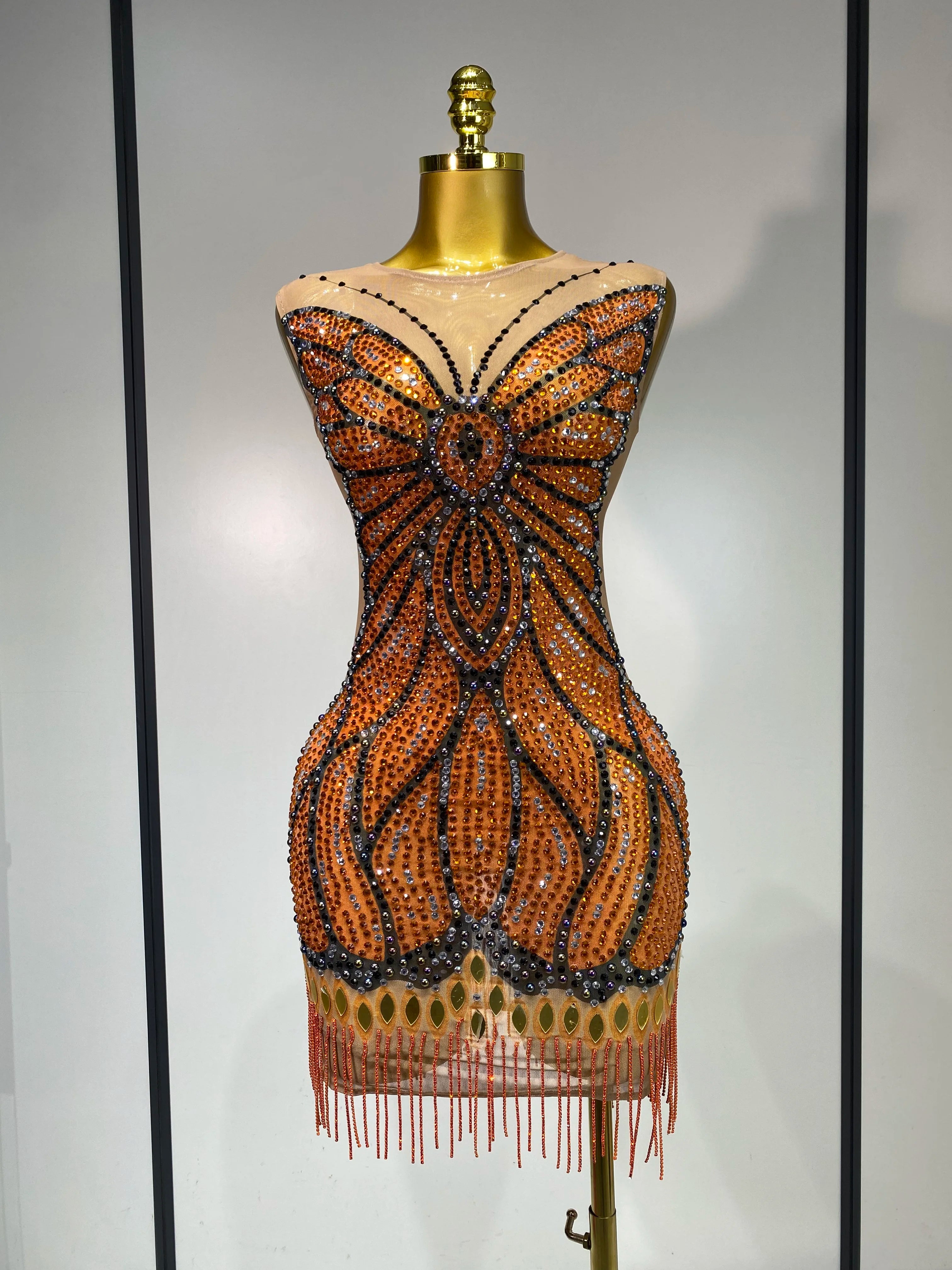 Luxury Rhinestones Mesh Long Dress 2025 Elegant Sexy Sleeveless Birthday Evening Party Gown Performance Singer Stage Outfit