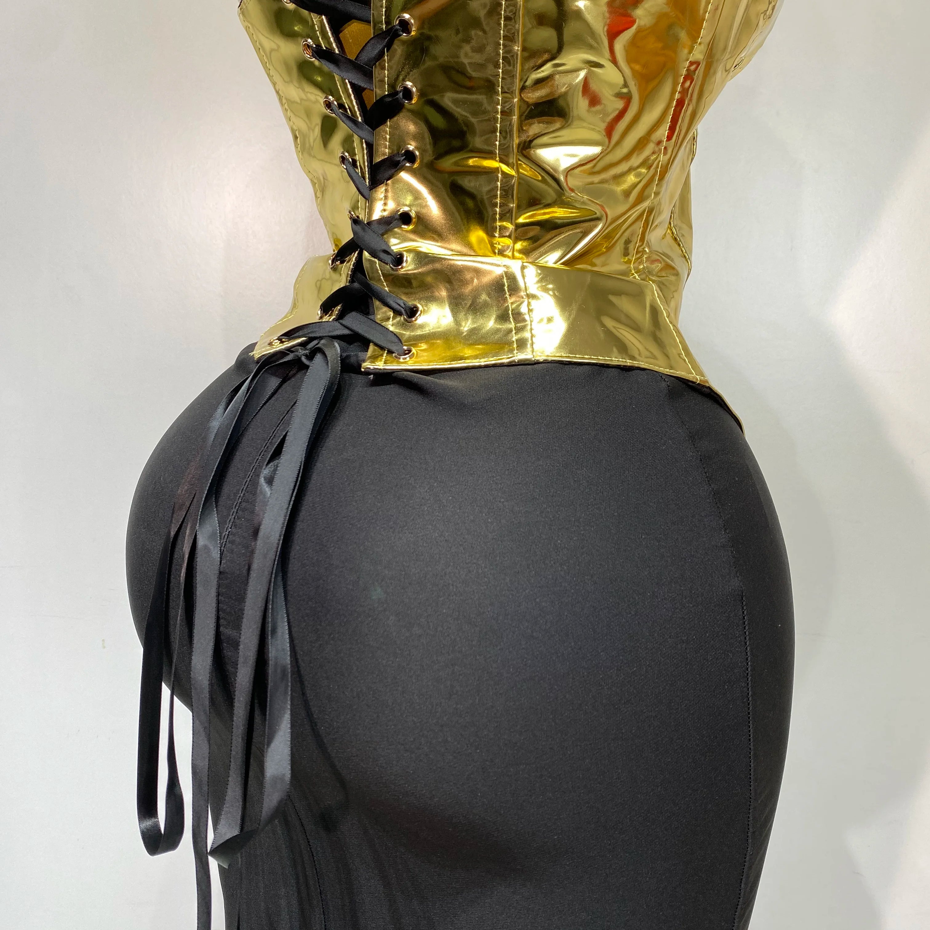 High Quality Women Sexy Strapless Gold Two Piece Set Celebrity Elegant Evening Party Maxi Skirt Suit Luxury Birthday Club Gown