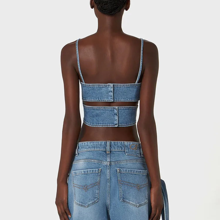 y2k spring and summer three-dimensional bow plunge sleeveless camisole Women's tube top2024korean fashion short crop top women