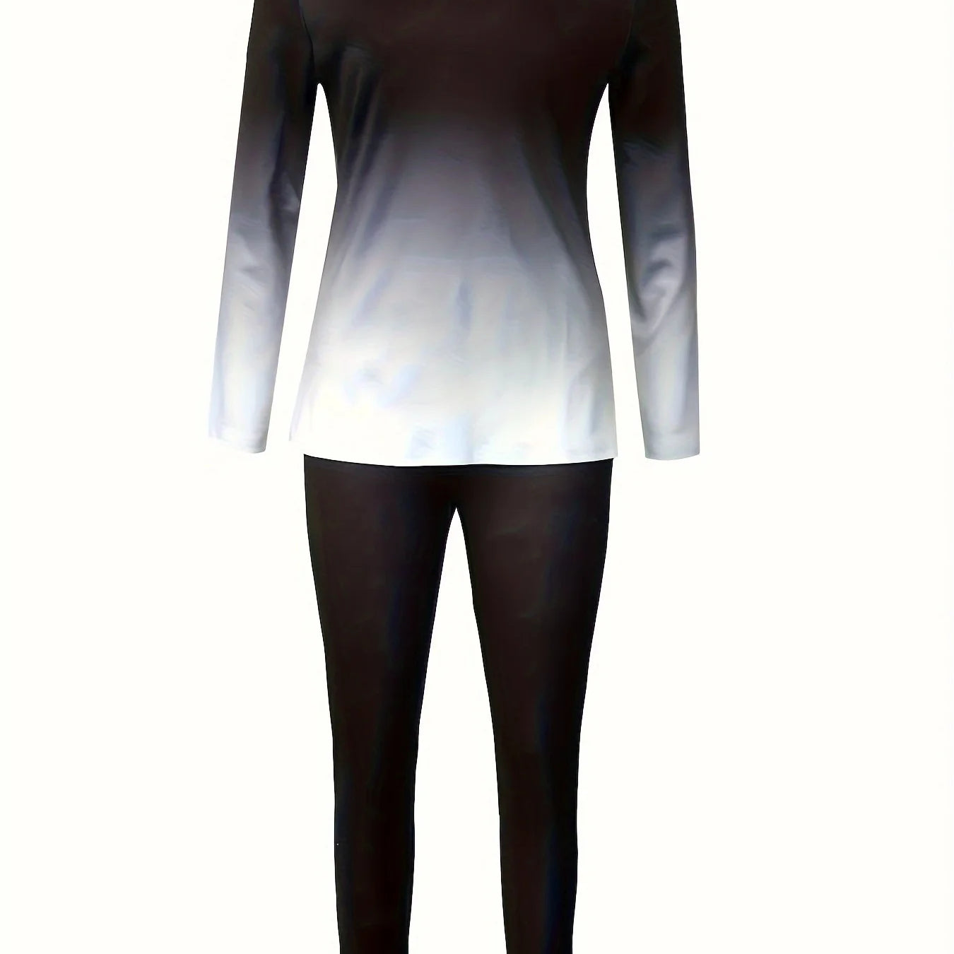 Plus size European and American cross-border spring and autumn new round neck gradient long sleeve trousers casual suit