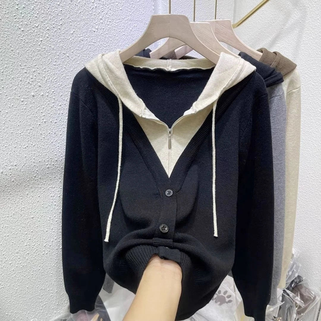 Autumn and winter hooded Maillard sweater sweater design casual loose long-sleeved shirt Joker tide.