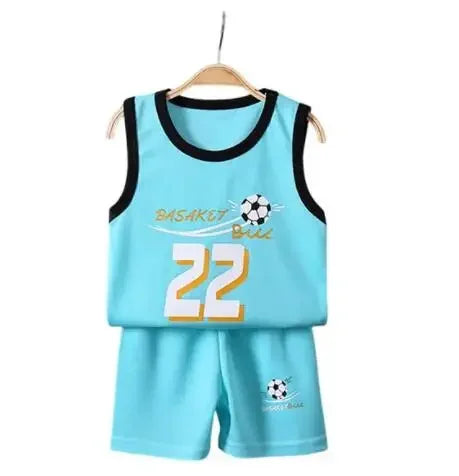 Children Sets Summer Sleeveless Basketball T-shirts Shorts for Children Clothing Quick-drying Sport Tank Tops Kids Clothes Type 5