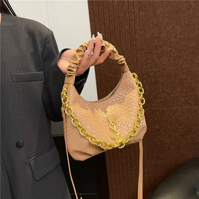 Stylish Parisian Chic Messenger Bag High-End Leather Crossbody Purse Minimalist Solid Color Women Tote