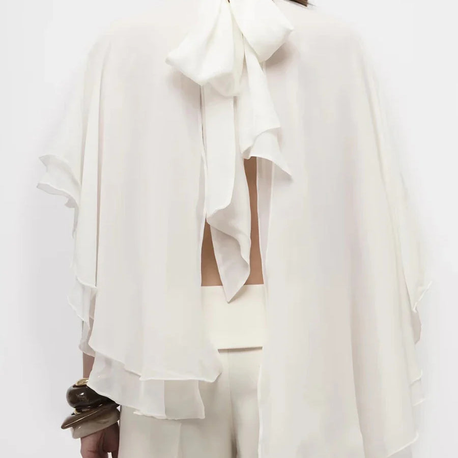 Solid Loose Spliced Lace Up Elegant Blouses for Women High Neck Sleeveless Irregular Blouse Female Fashion Clothing