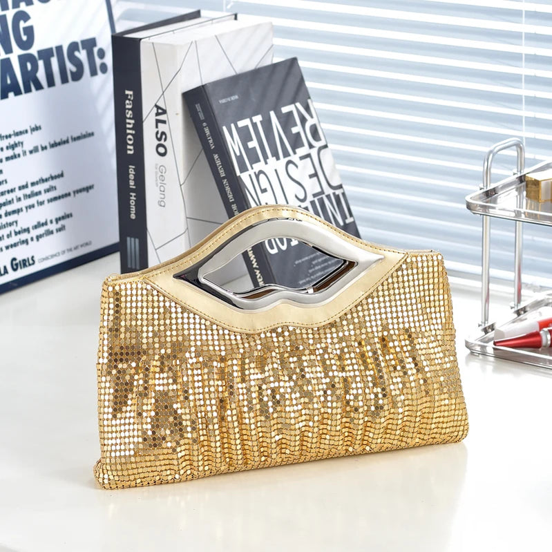 Sparkly Bag Rhinestone Purse: Chic Bling Shiny Hand Bags for Party Prom Cocktail Wedding Gold Large(Max Length>50cm)