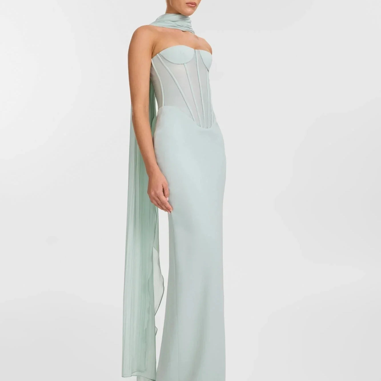 Women Sexy Strapless Backless Bodycon Long Dress Runway Celebrate Girls' Vacation Birthday Outfit Vestido