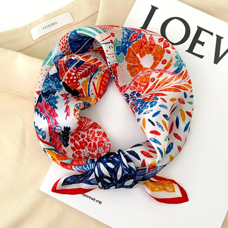 53cm Pure Silk Scarf Women Square Scarves Foulard Hairbands Lady Luxury Designer Female Bandana Neck Kerchief Ties Bandana Hijab 53cm Silk Scarf 30 53X53CM