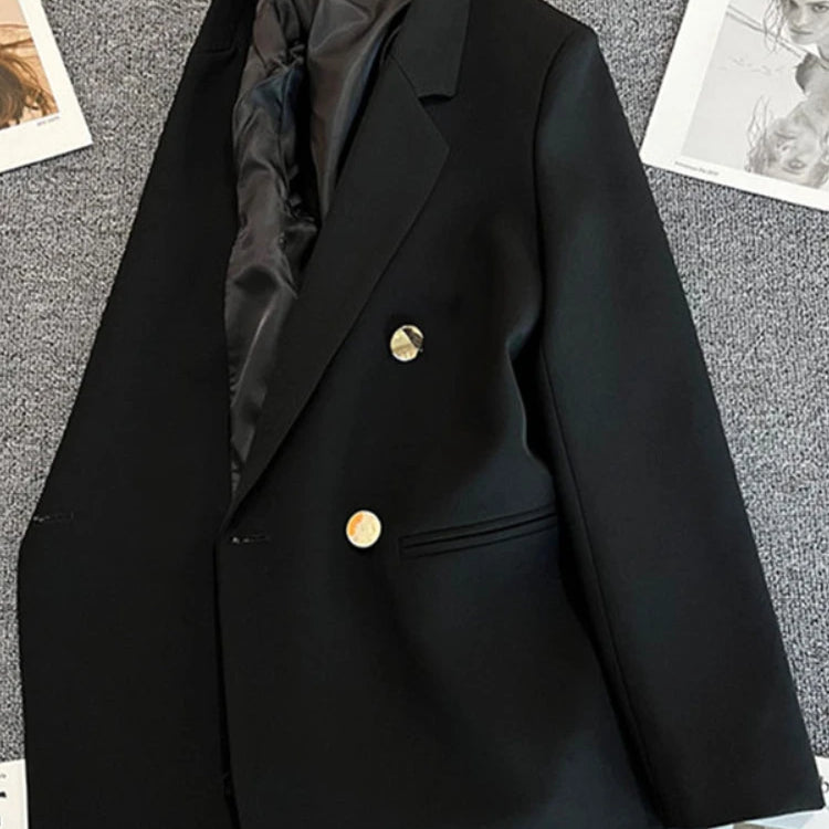 Women's Suit Coat Elegant Sports Casual Blazer Korean Fashion Luxury Jacket Spring Autumn Solid Color Ladies Clothing black