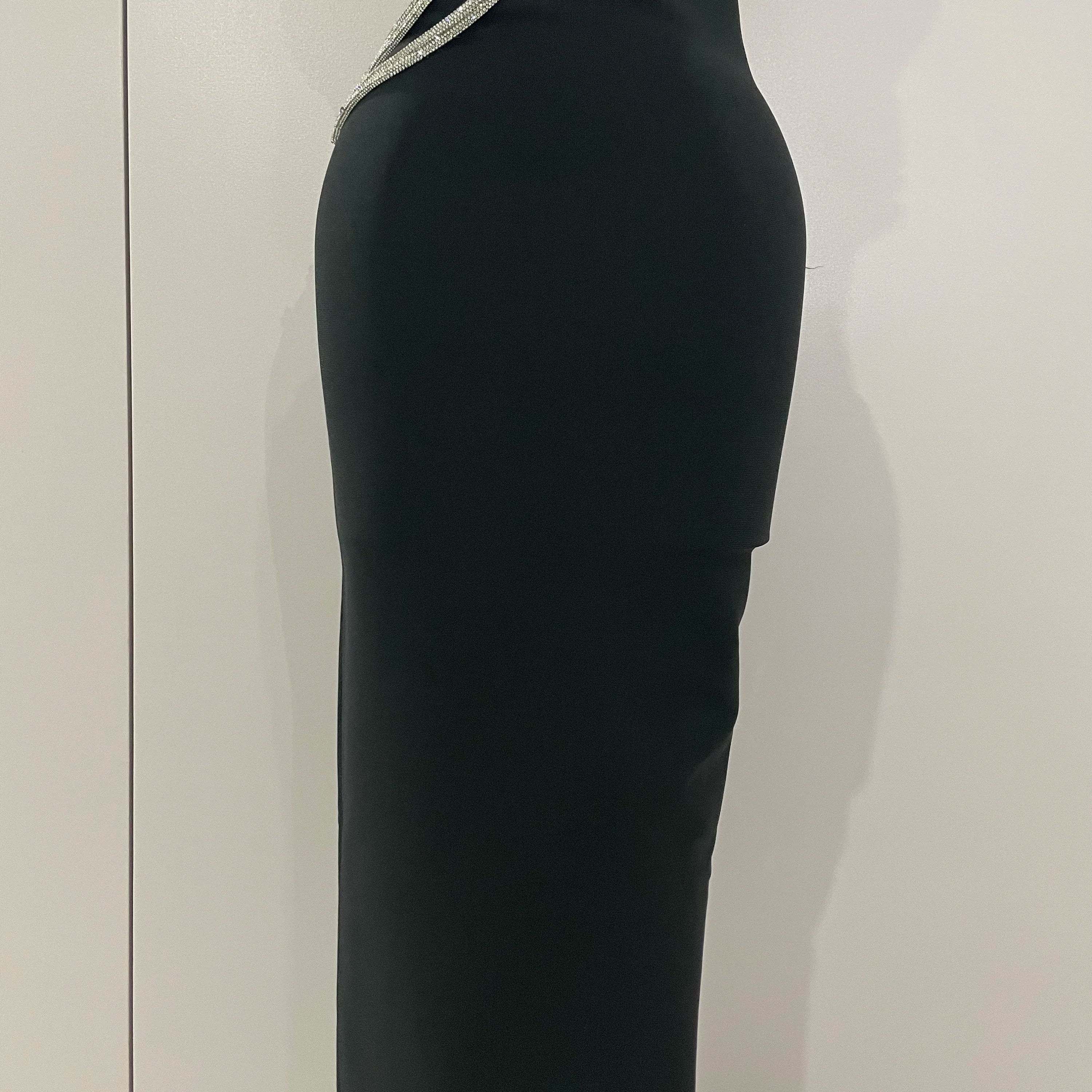 Sexy Strapless Diamond Lines Bodycon Bandage Long Dress 2025 Women Celebrity Red Carpet Elegant Evening Birthday Party Dresses