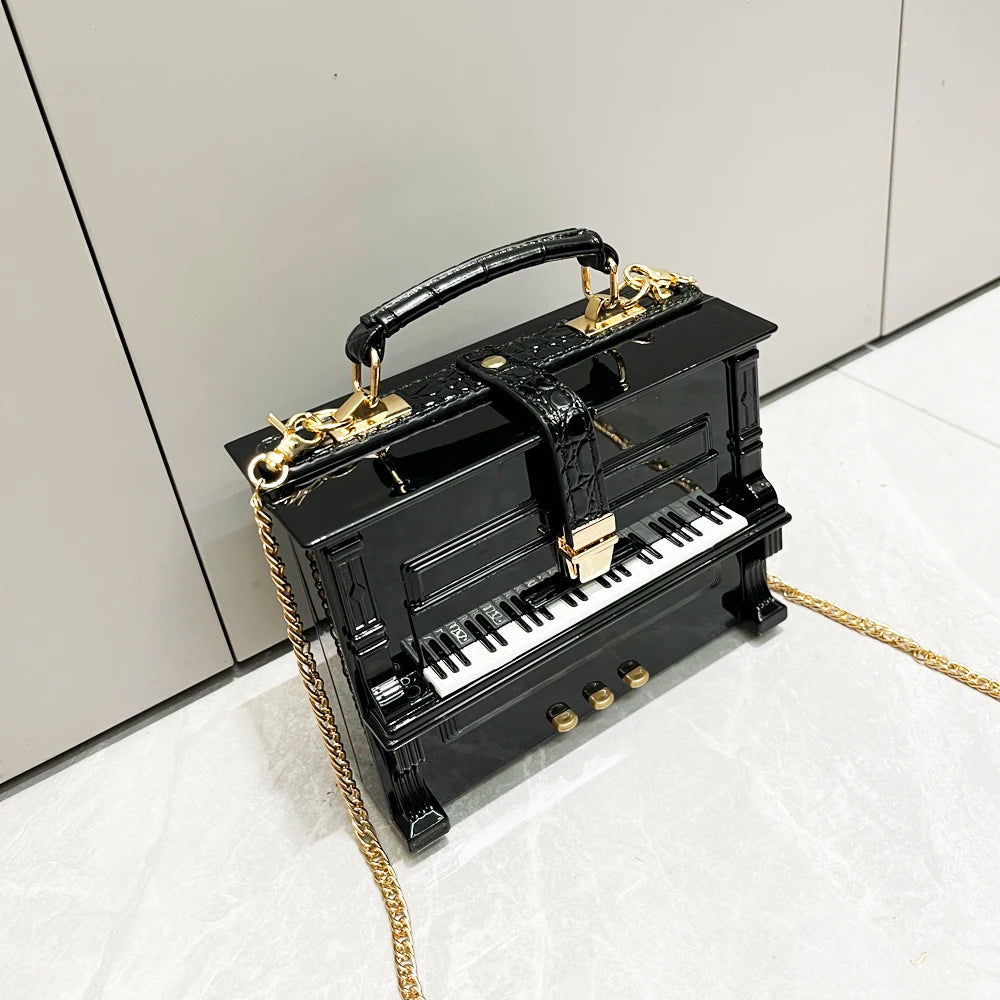 purses and handbags Luxury Designer crossbody shoulder bag For Women piano shape top handle bags Purse Messenger Bag banquet bag Black small