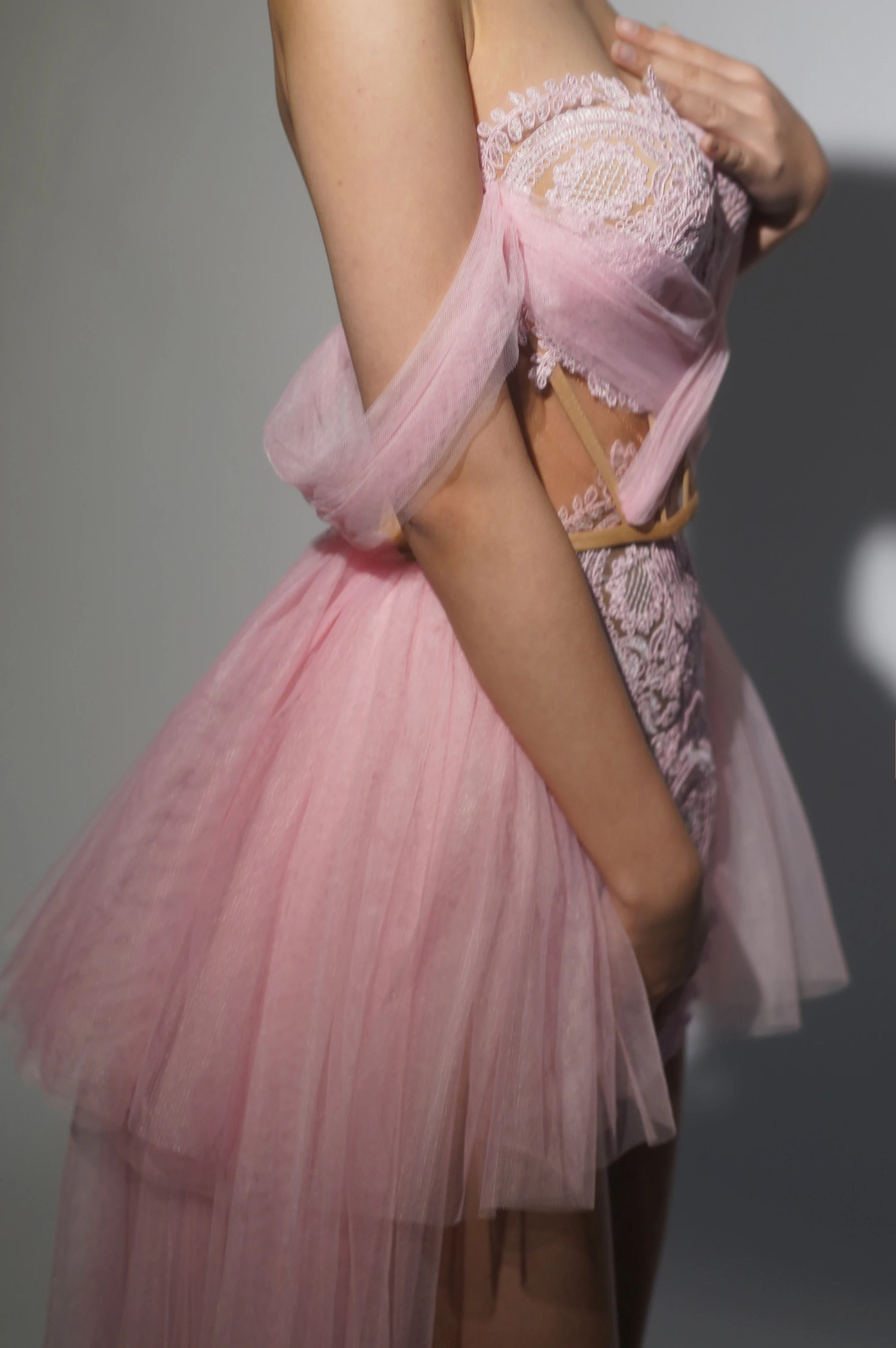 Robe longue moulante 2 pièces en maille à paillettes, sans bretelles, grise et rose, pour femme, tenue sexy pour célébrer un anniversaire, une séance photo