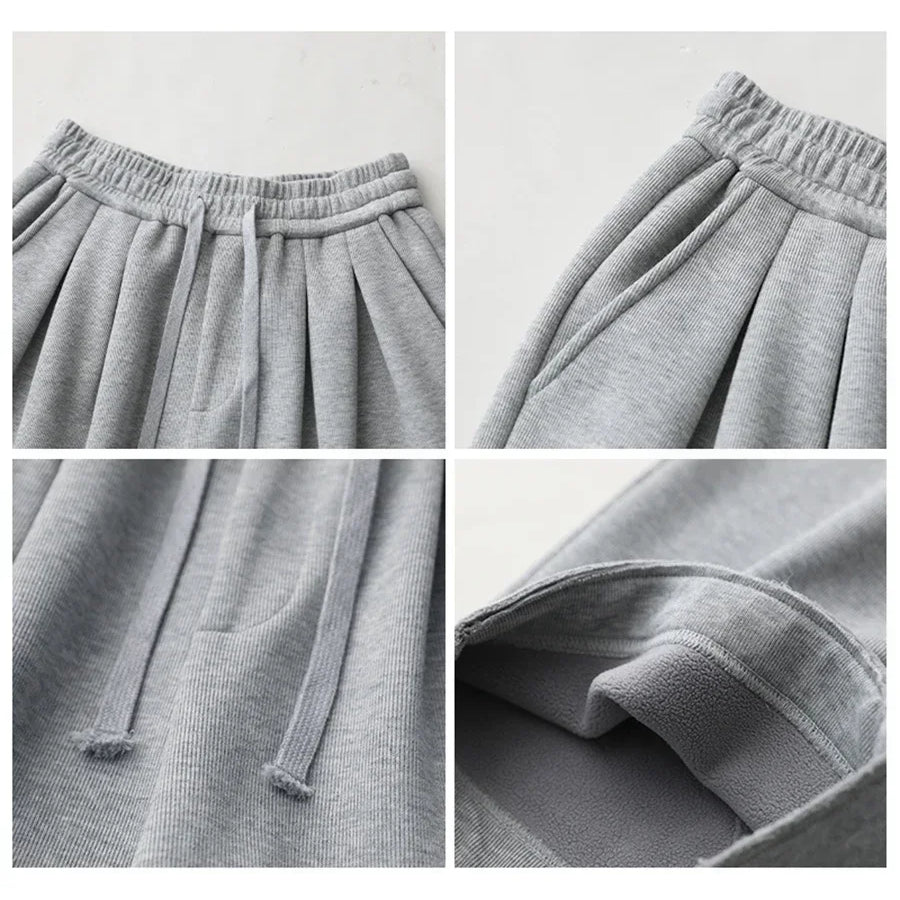 Women's Pant Streetwear Solid Loose Drawstring Sports Casual Trousers High Waisted Pants Autumn Winter