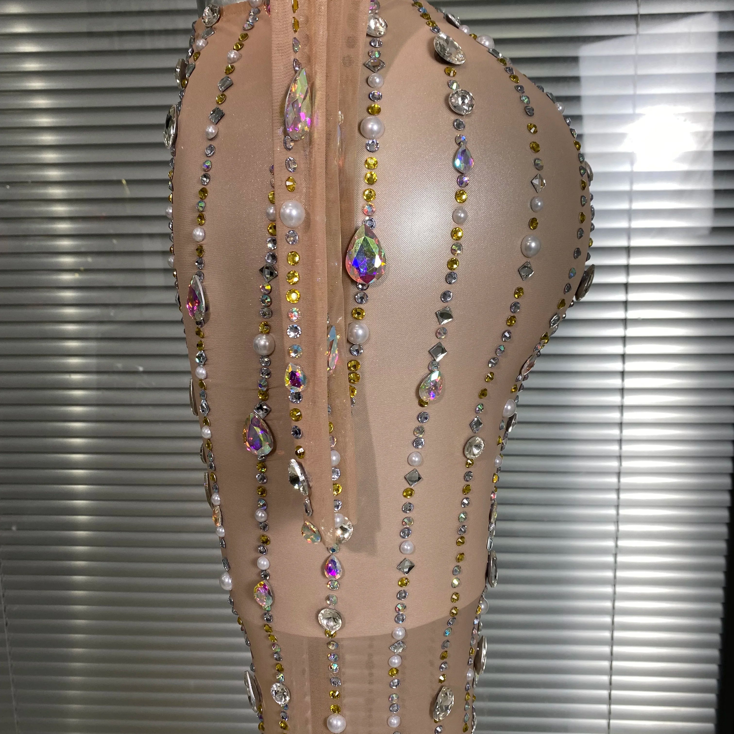 New Sexy Two Pieces Set Women Celebrity Crystal Diamond Night Club Skirt Suits Singer Dancer Tassel Stage Performance Costume