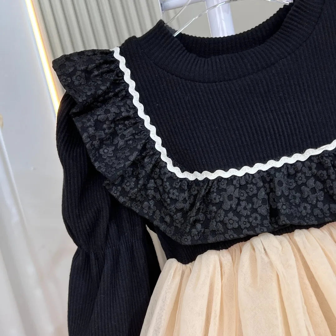 Girls Dress Spring Autumn Long Sleeve Knitted Dresses For Girls Princess Dress Kids Costumes New Baby Girls Clothes 2-8 Years