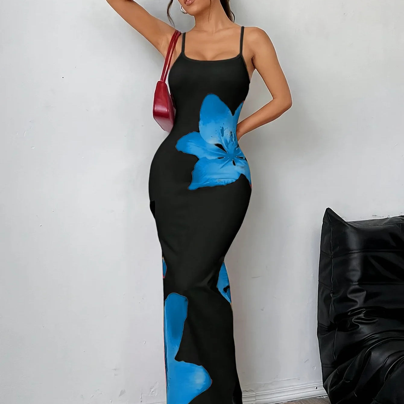 CM.YAYA Summer Women Sleeveless Strap O-neck Sexy 2024 Summer Long Evening Dress Knit Ribbon Night Club Party Maxi Dresses as picture 14