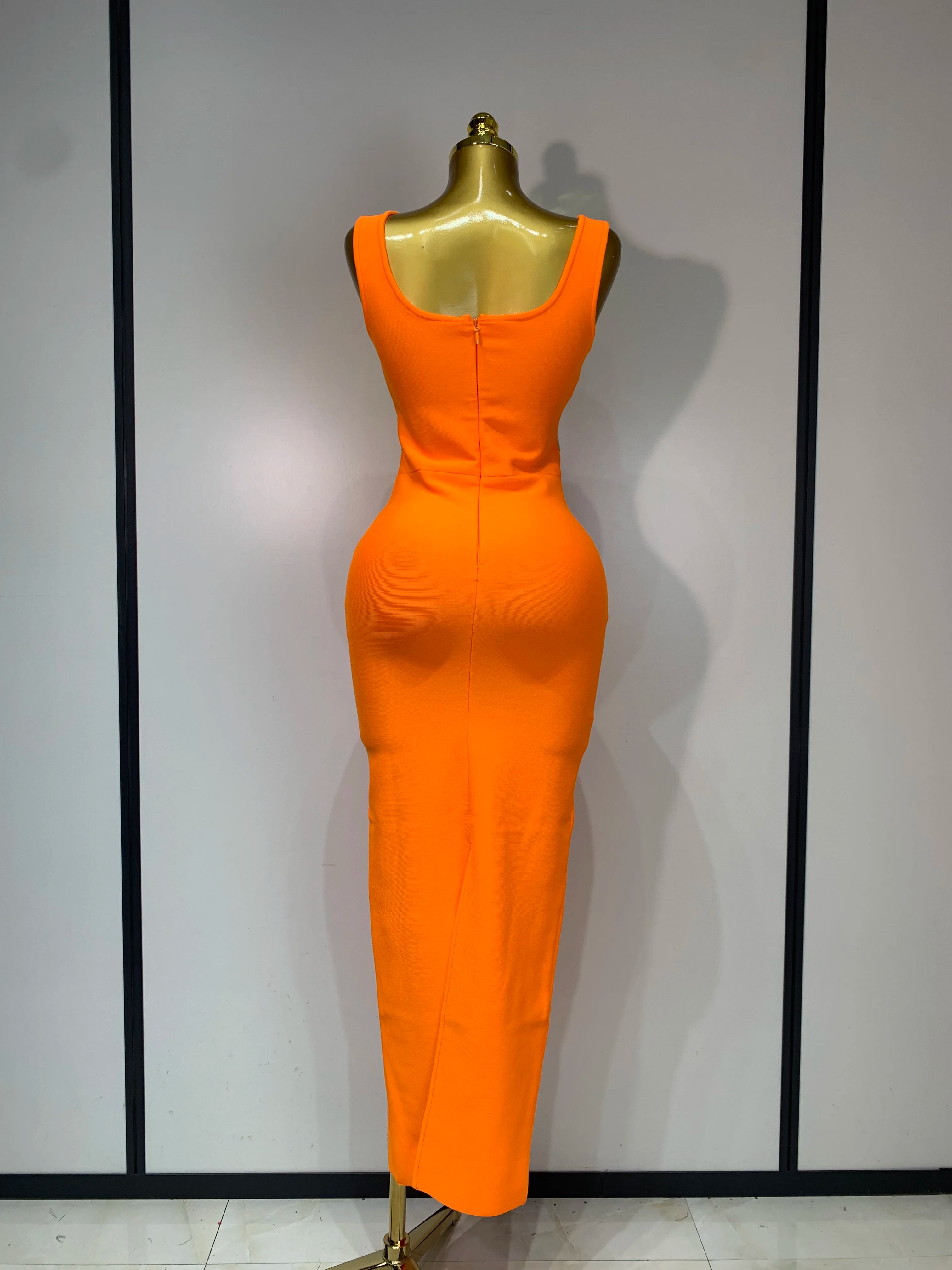 High Qulity Sparkling Diamonds Sleeveless Strech Bandage Dress Elegant Woman Evening Party Wedding Guest Luxury Birthday Dress