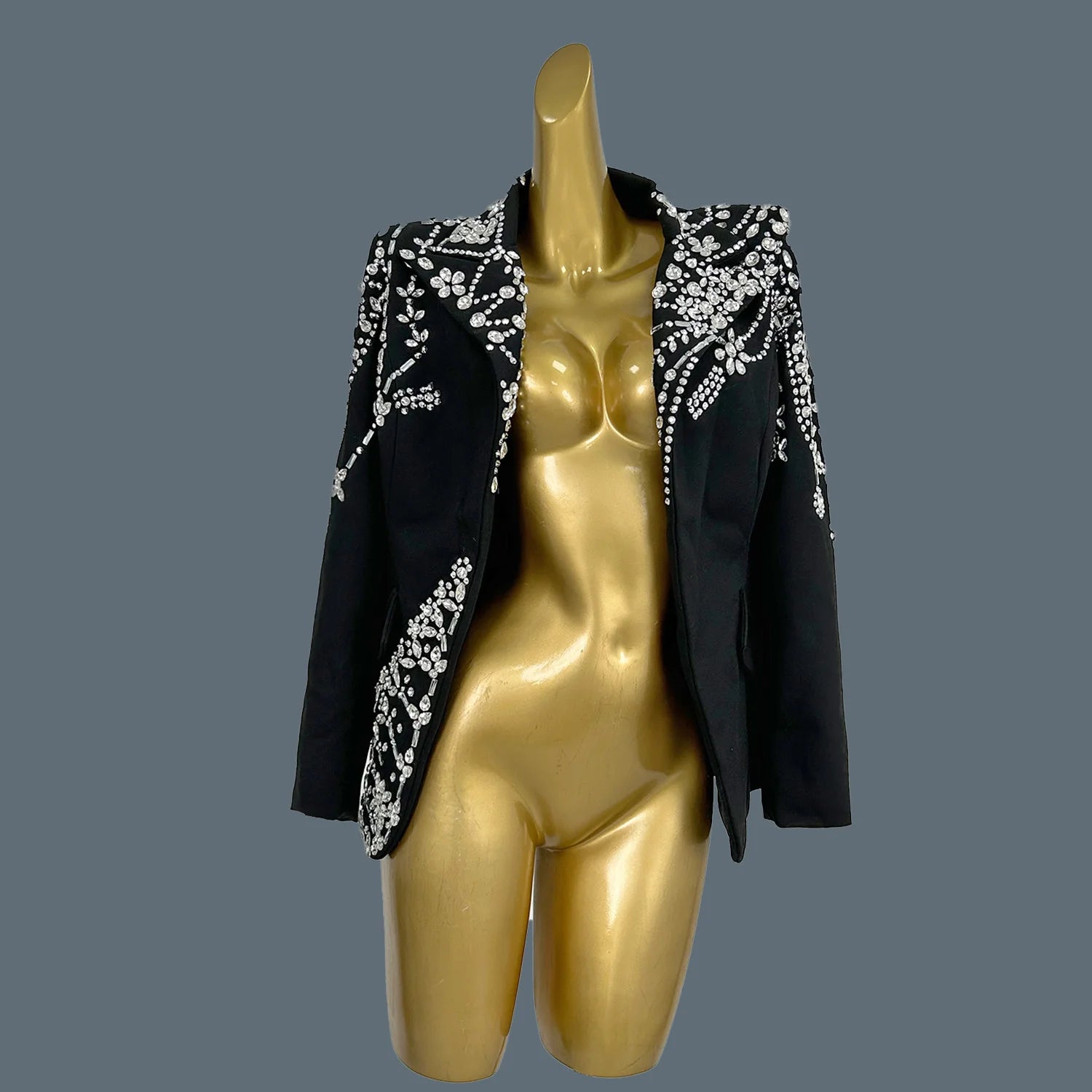 Trendy High-end Mini Dress with Jacket Sparkly Rhinestone Dress Birthday Party Cocktail Set Nightclub Prom Strap Dress Tengchong