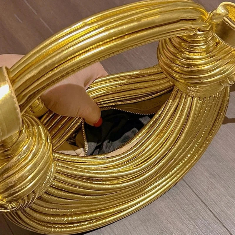 Fashion Woman Handbag Luxury Line Bundle Clutch Bag Knot Cross-body Lady Evening Bag Women Handbag Designer Female Clutch Bags