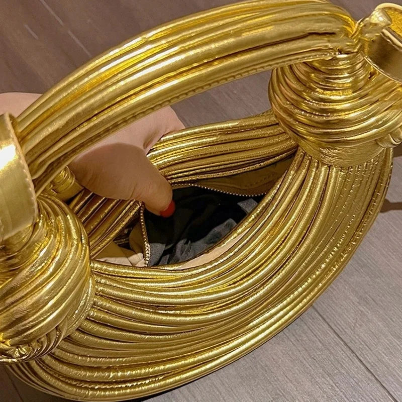 Fashion Woman Handbag Luxury Line Bundle Clutch Bag Knot Cross-body Lady Evening Bag Women Handbag Designer Female Clutch Bags