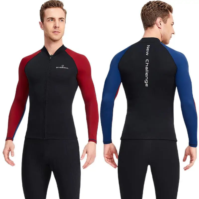 1.5mmSplit Warm Diving Suit Long Sleeve Sunscreen Snorkeling Surfing Jellyfish Swimsuit