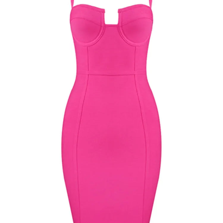 9 Colors Ladies Sexy Blue Yellow Black Rayon Women Summer Bandage Dress Celebrity Designer Fashion Party Dress Vestido