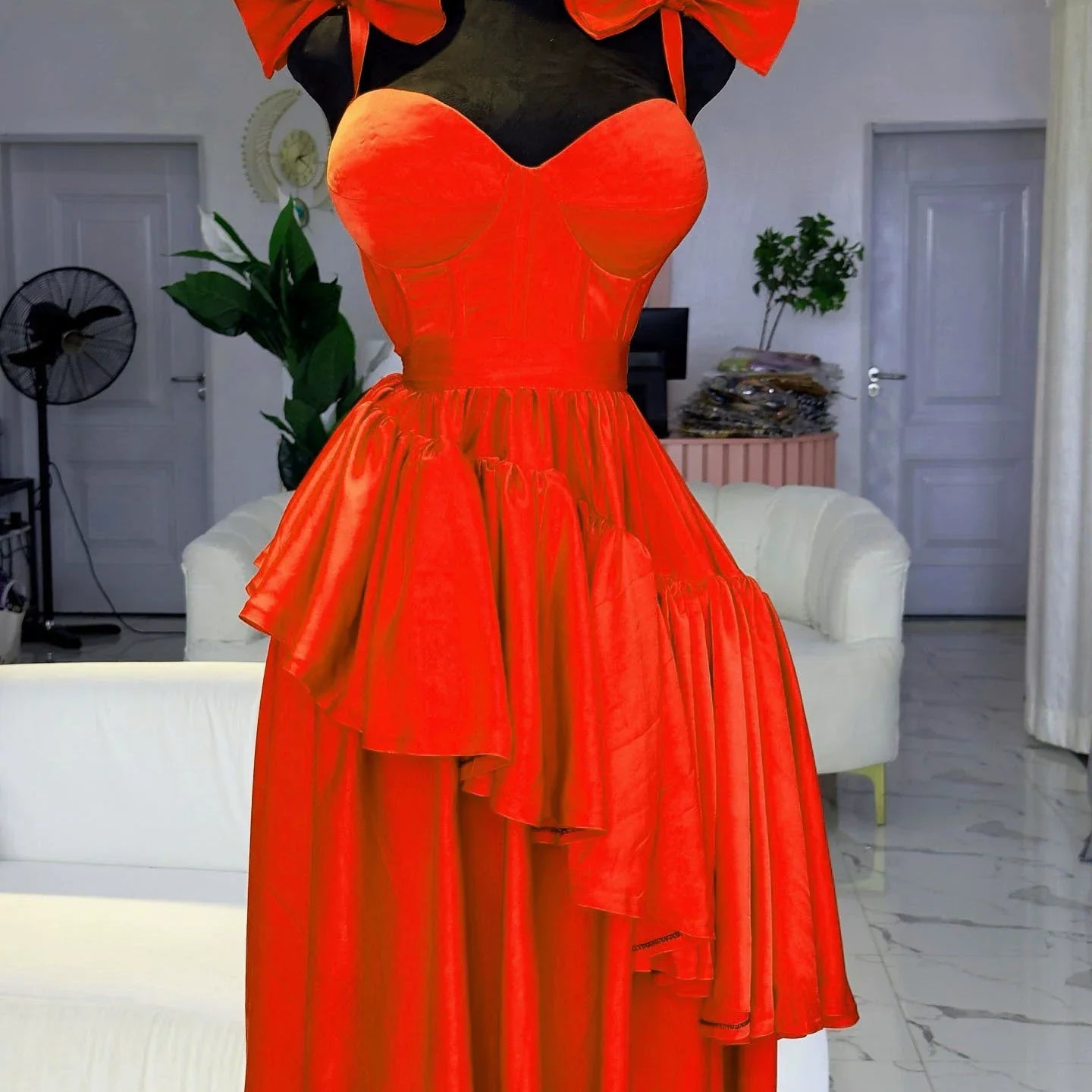 CM.YAYA Women Sleeveless Strap Bow Ruffles Long Maxi Dress 2025 Holiday Beach Birthday Evening Sexy Girl Party Dresses Vestidos Red