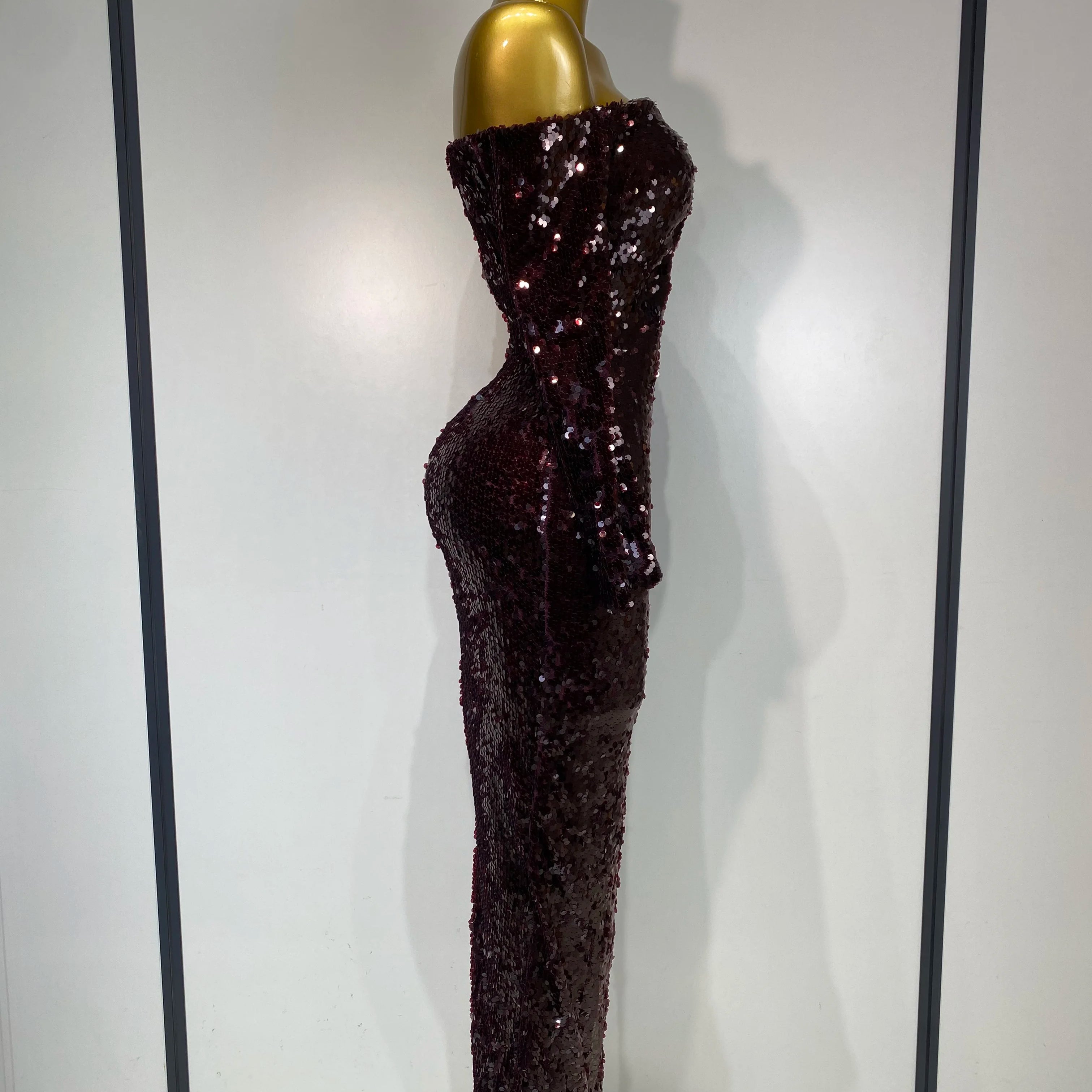 Women 2025 Luxury Sequin Celebrity Sexy Off Shoulder Long Bodycon Dress Elegant Evening Club Party  Fashion Birthday Dresses