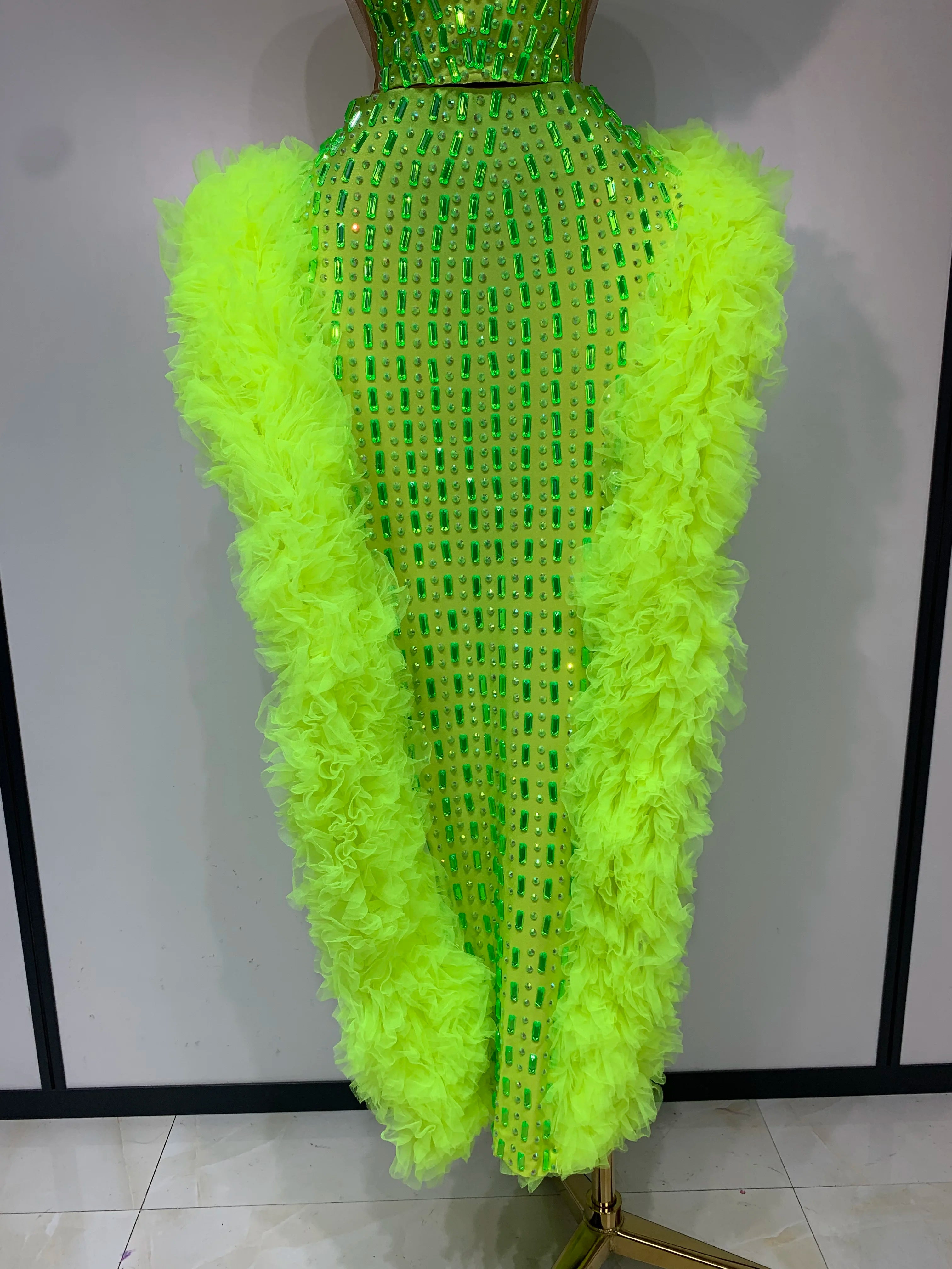 Women Sparkly Rhinestone Sexy Strapless Tops Skirt Two Piece Set Celebrate Evening Party Luxury Birthday Nightclub Stage Outfit