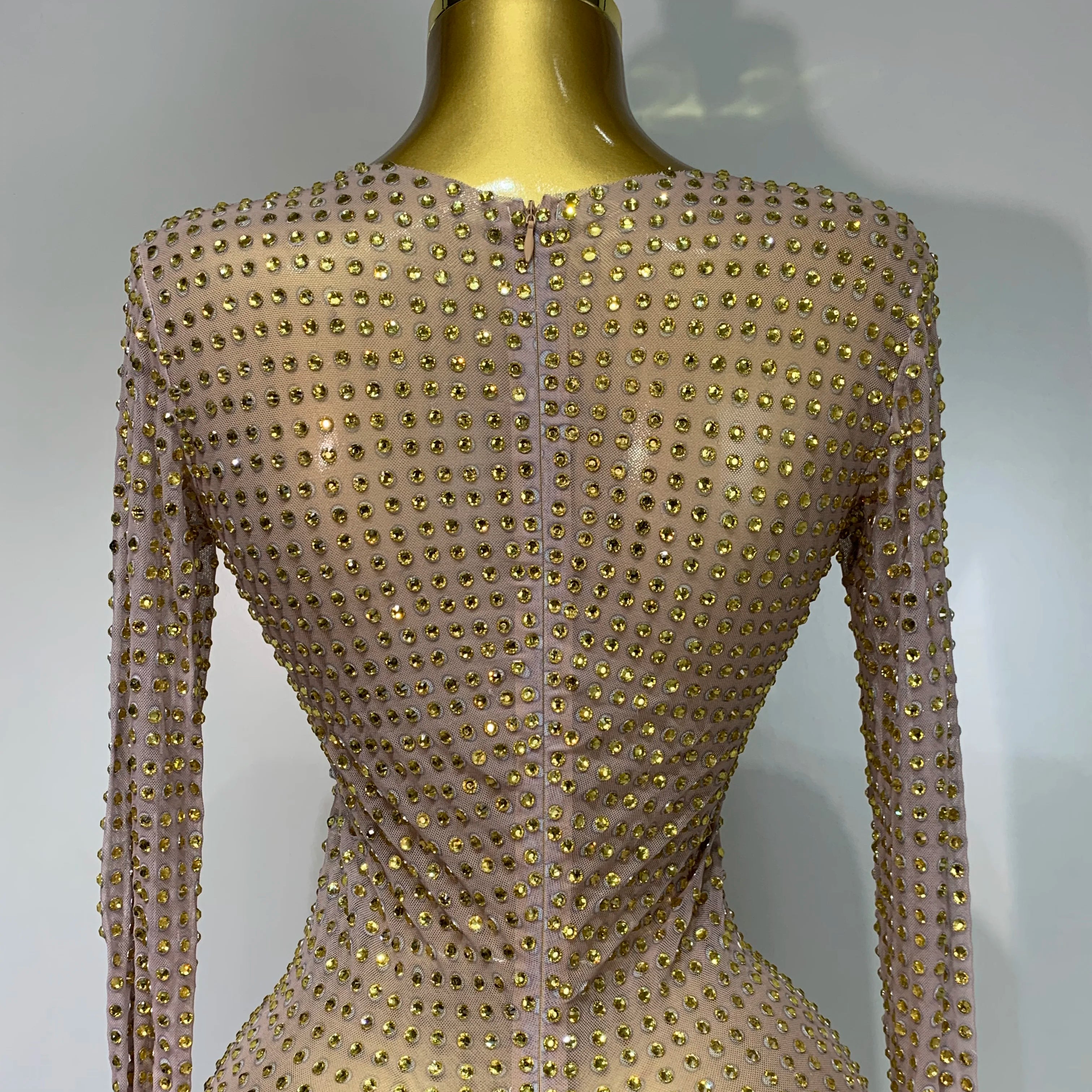 Sparkly Rhinestone Elegant Party Long Dress Celebrity Evening Luxury Birthday Nightclub Prom Gown Singer Dancer Stage Outfit