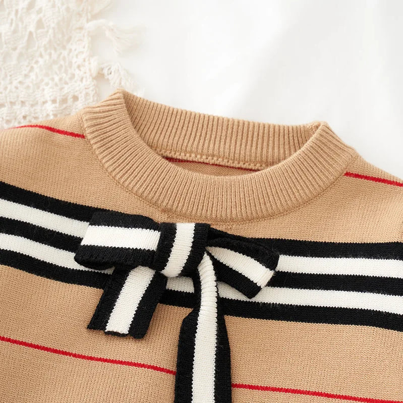 Spring Autumn Girls Knitted 2 Pieces Suit Top+skirt Fall Sets for Children Girls Clothing Kids Clothes