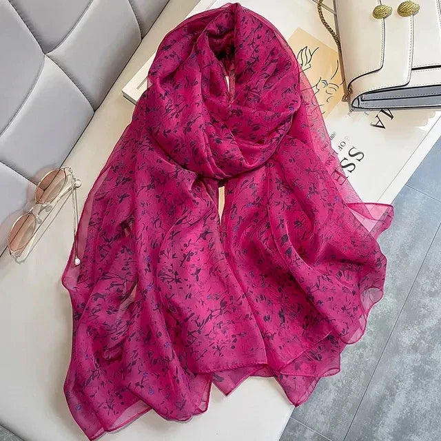 Silk Scarf Foulard Female Headbanda Luxury Hijab Women Soft Warm Pashmina Beach Scarves Echarpe Shawl Large Wrap Echarpe Bandana see chart 22