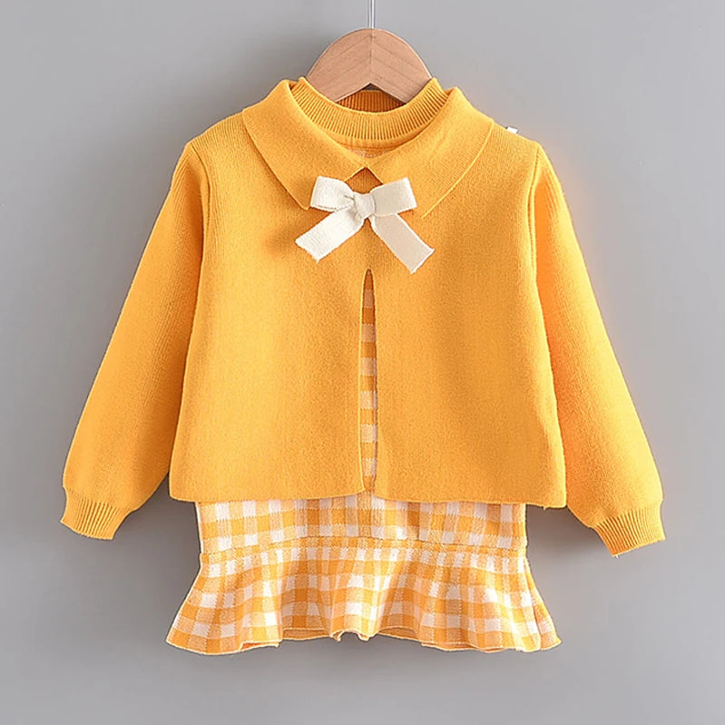 Bear Leader Baby Girls Clothes Set Autumn Winter Cartoon Grape Clothing Set New Kids Knitted Sweet Outfit Children Clothes Suit AH845K