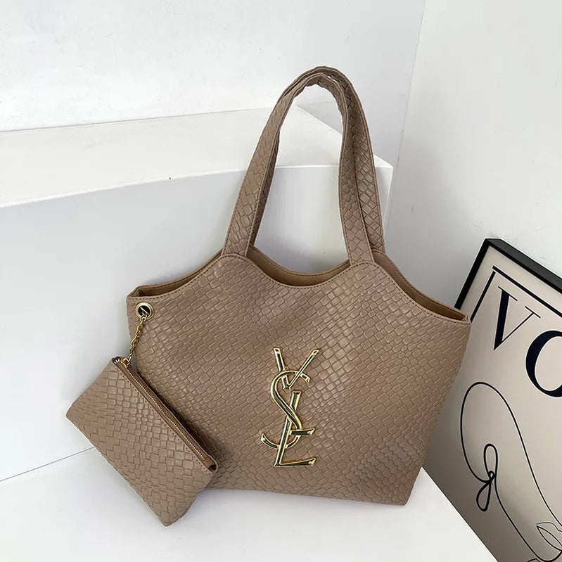 Large Tote Bag for Women,Big Woven Shopper, Fashionable Work Bag, Spacious Laptop Purse for Commute, Shoulder & Underarm Handbag