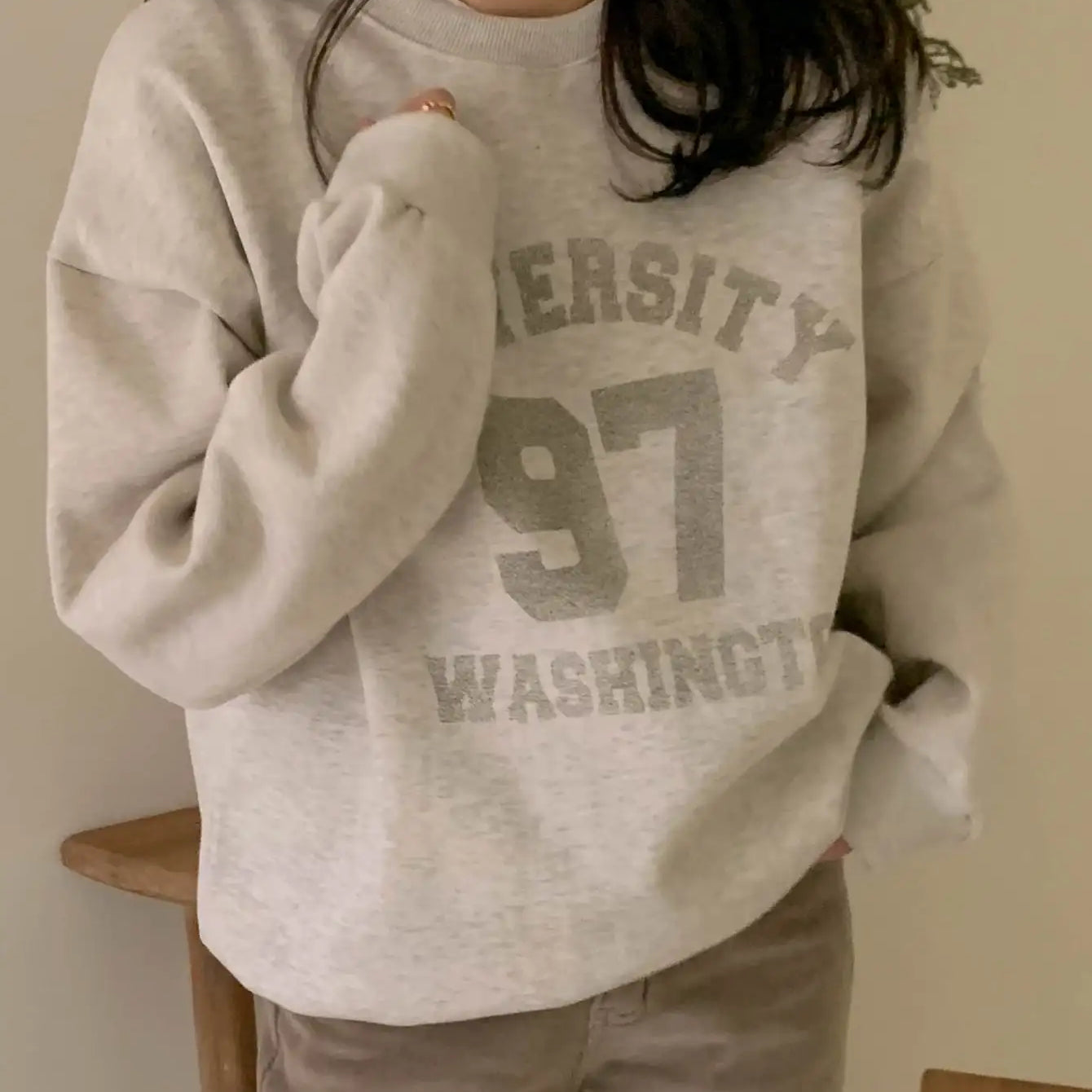 University 97 Washington Print Female Sweatshirts American Vintage Casual Clothing Street Hip Hop All-math Womens Long Sleeves