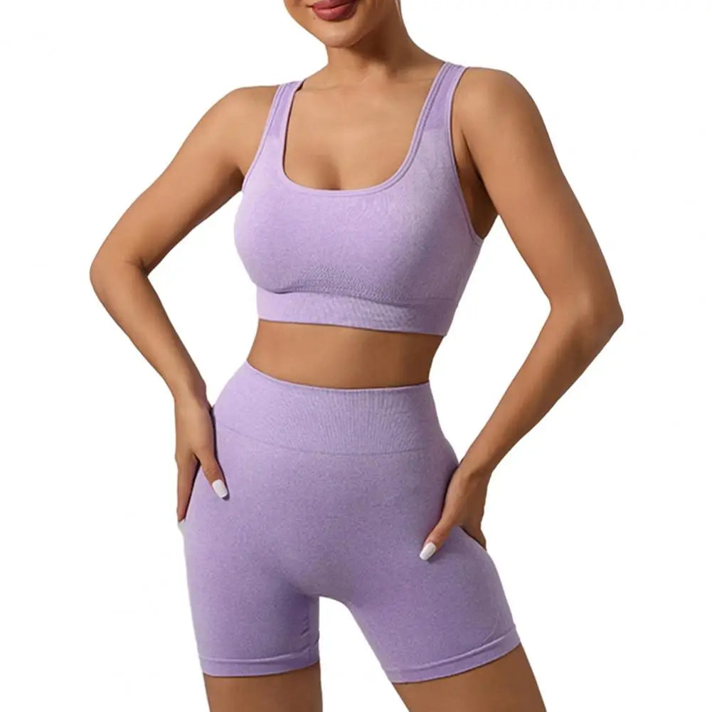 Women Sports Suit Yoga Outfit Exercise Set for Women High Waist Leggings Sports Bra Fitness Outfit for Gym Workout Yoga Bra Purple China