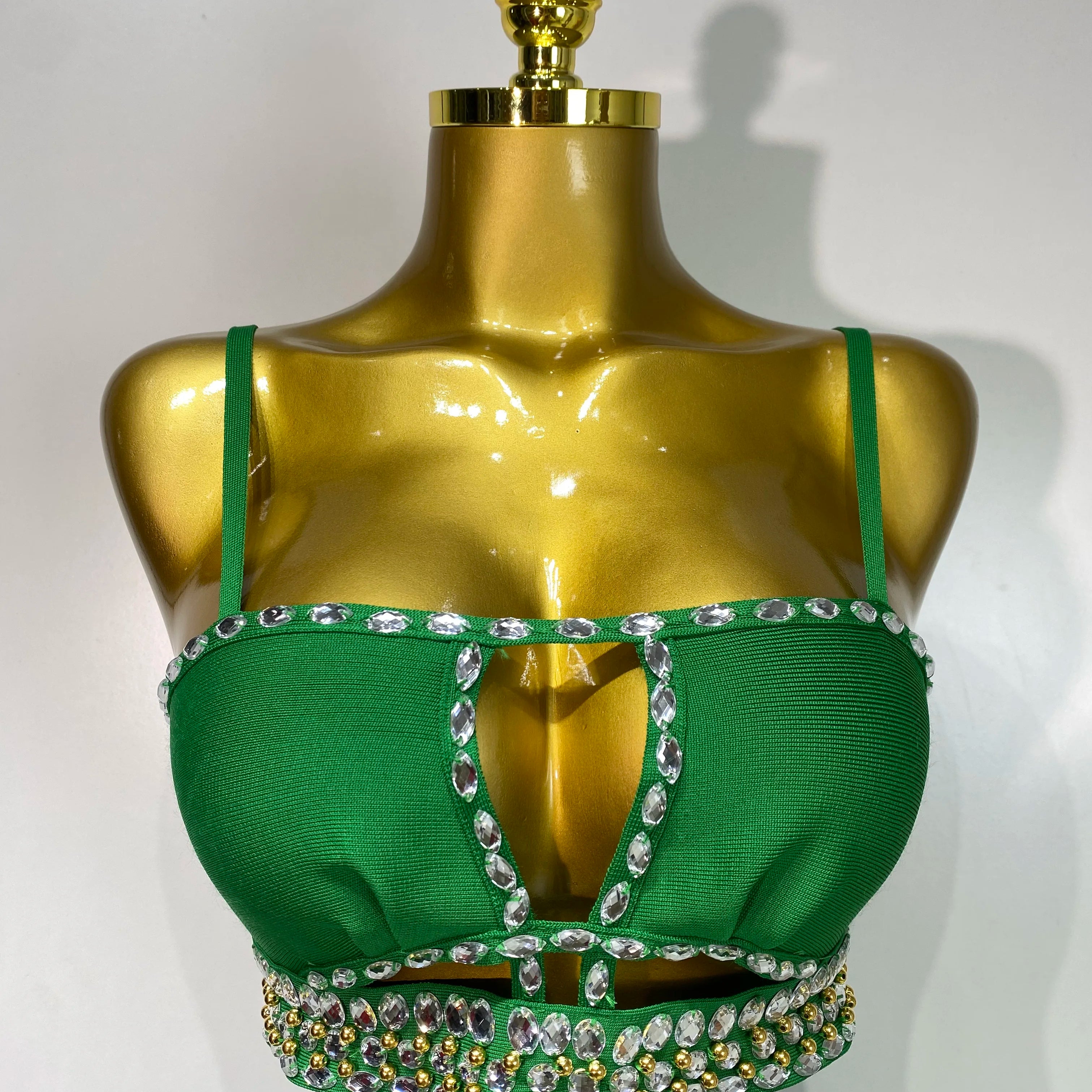 Sexy Sling Backless Dress Women Green Bodycon Bandage Dress 2025 Celebrity Elegant Evening Club Luxury Birthday Party Dresses