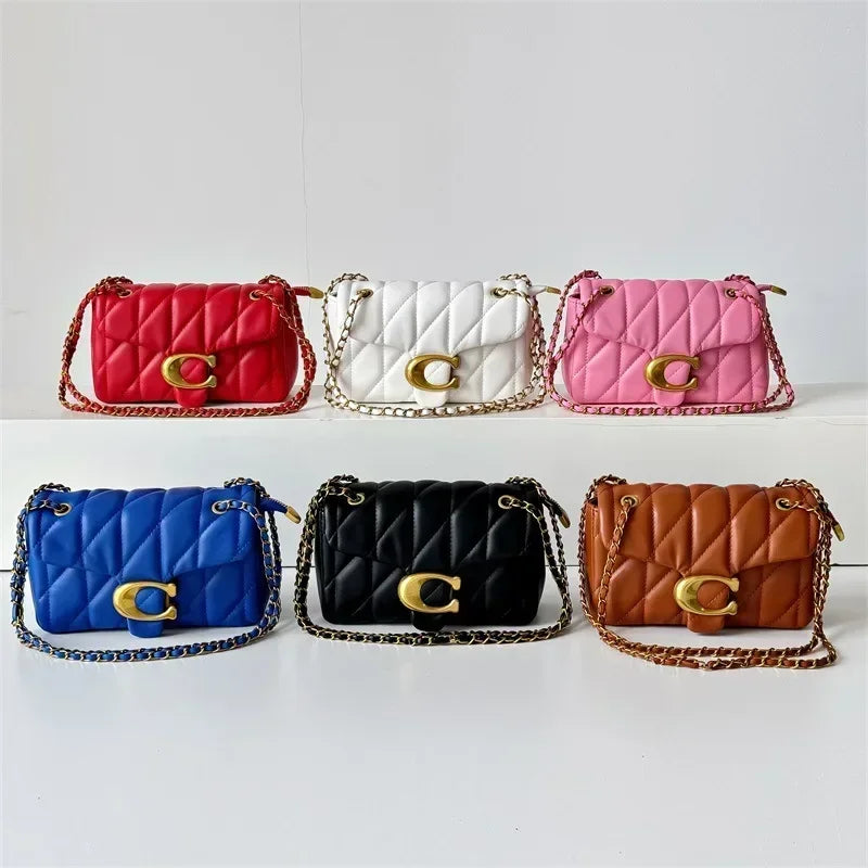 Chain Crossbody Bag New Personality Leisure All Match Diamond Check Embroidery Line Shoulder Bag Fashion Armpit Small Square Bag