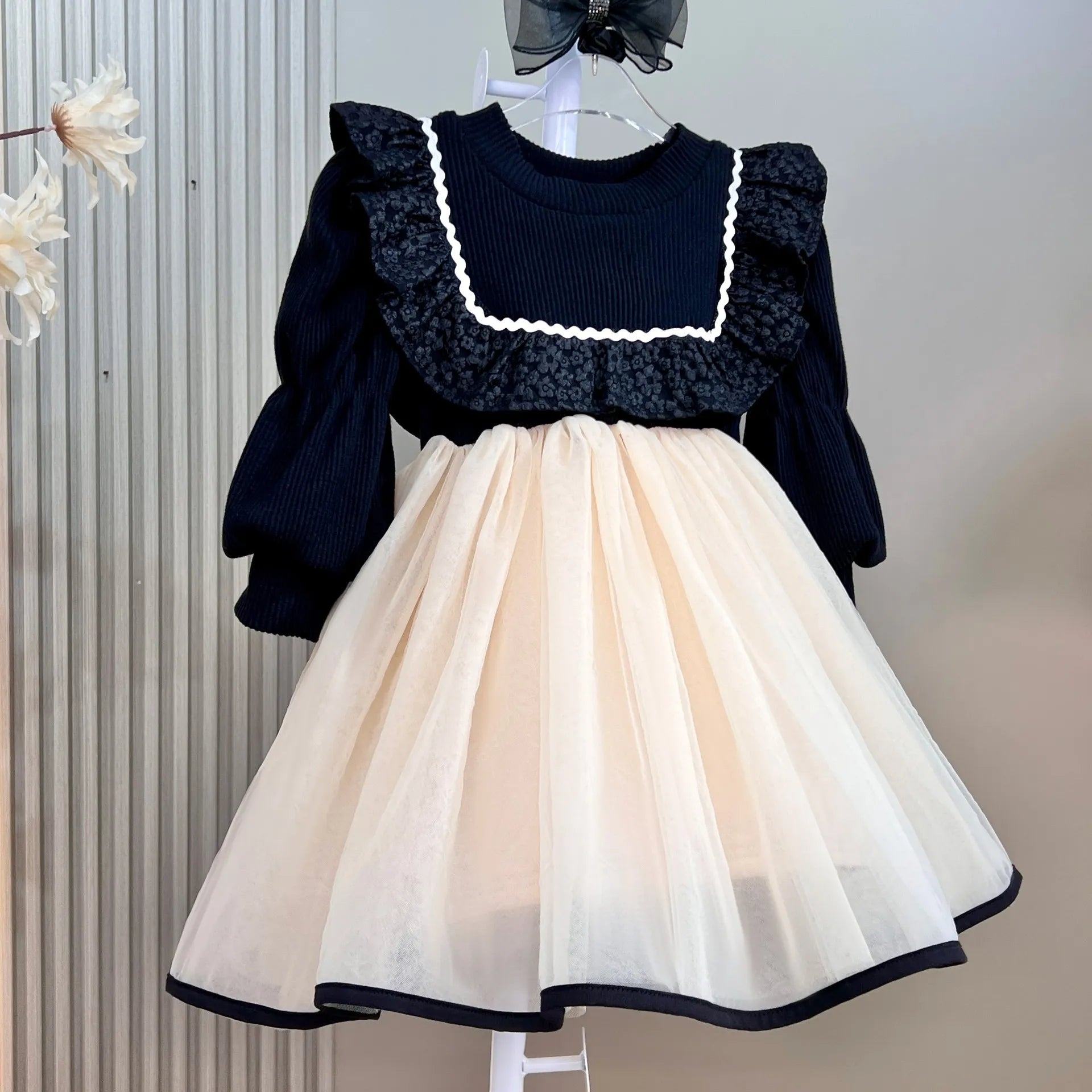 Robe de printemps et d'automne pour filles, tenue de princesse tricotée à manches longues, Costumes pour enfants, vêtements pour bébés filles de 2 à 8 ans, nouvelle collection 