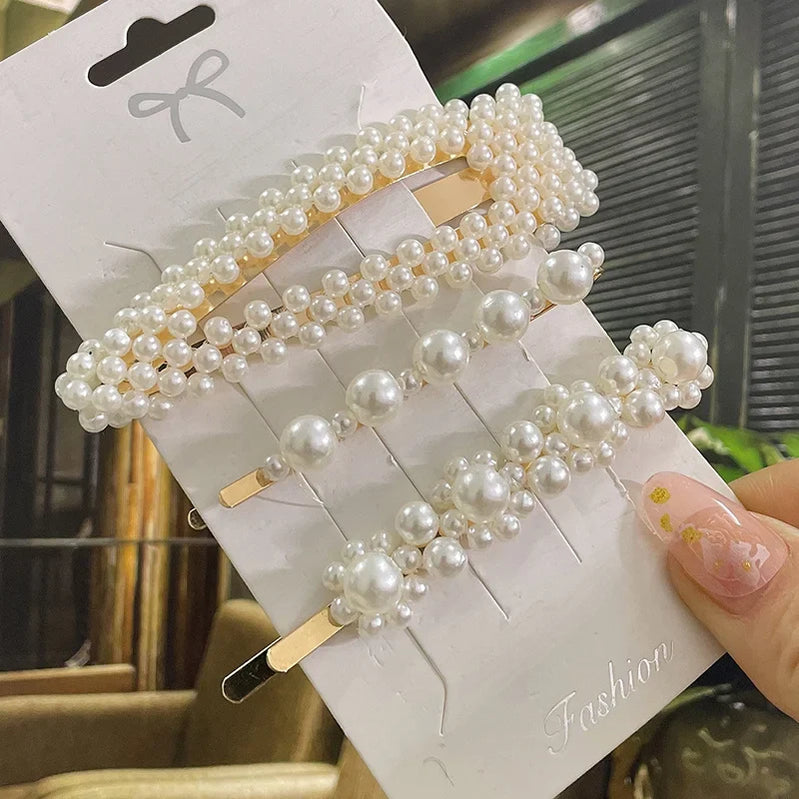 Simulated Pearl Hair Clips For Women Korean Women Hairpins Girl Geometric Hair Barrettes Fashion Hairgrip Hair Accessories Set 19