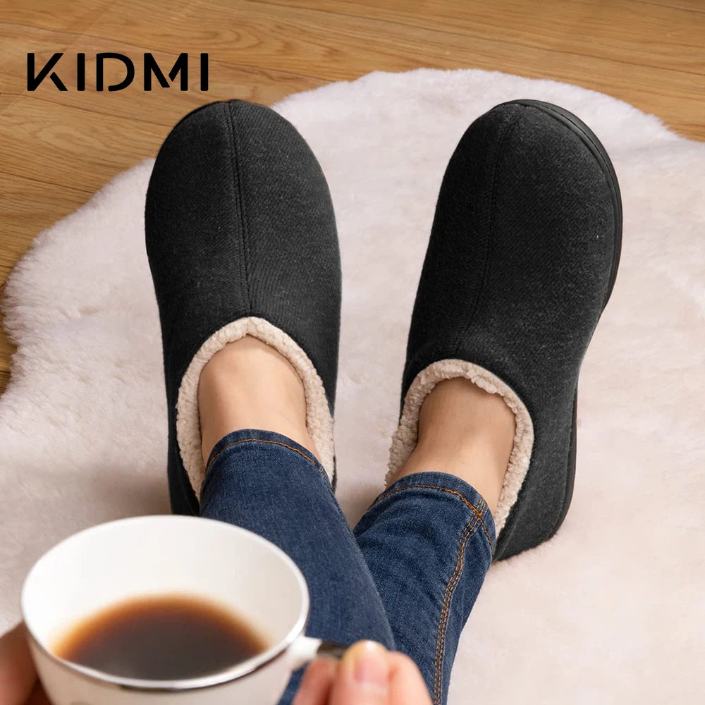 Winter Indoor Loafers Home Slippers Women Classic Cozy Faux Plush Slippers And Outdoor Warm Closed Non-Slip Rubber Shoes