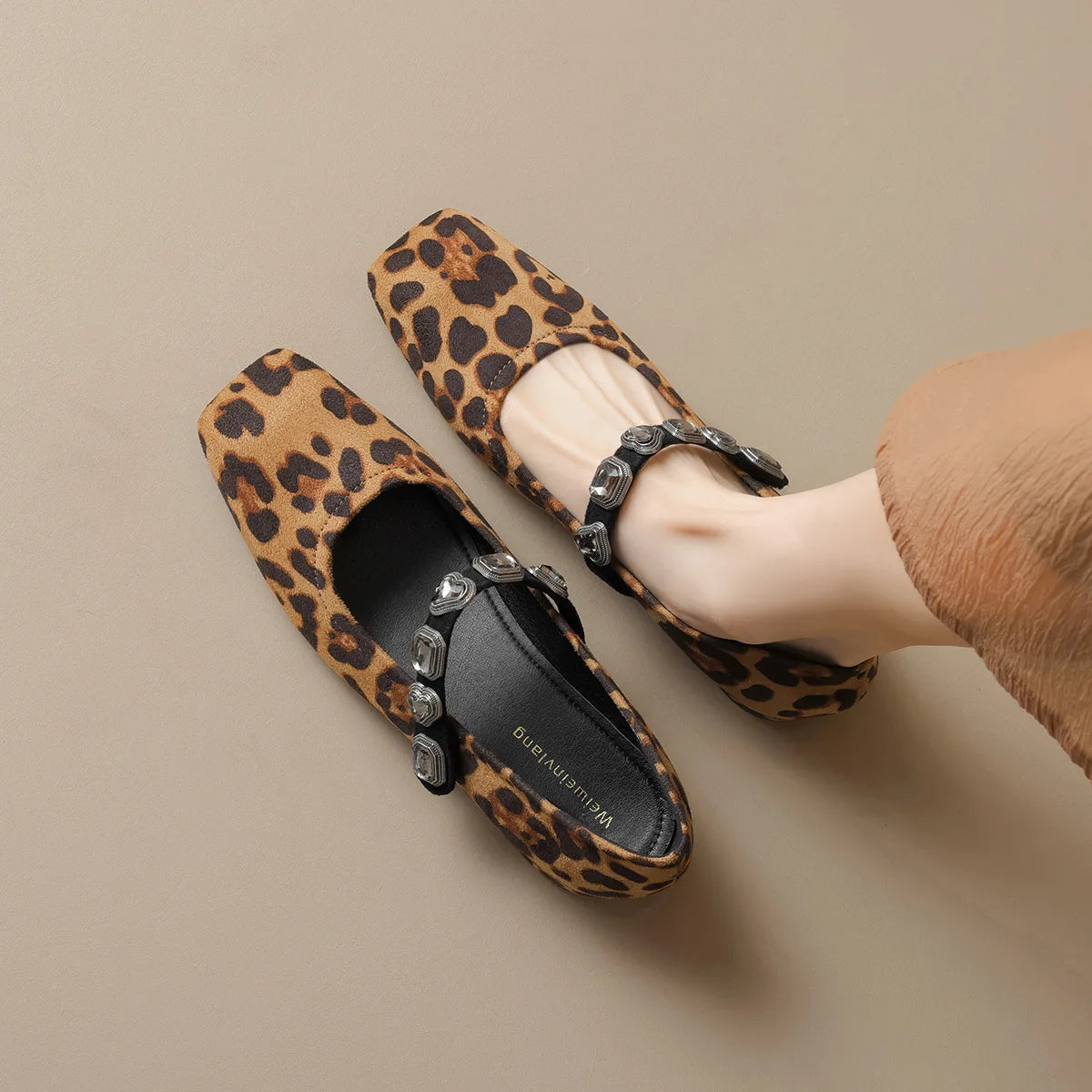 spring women's shoes Leopard print design Mary Jane shoes Women's casual high heels and boat shoes Office and party wear