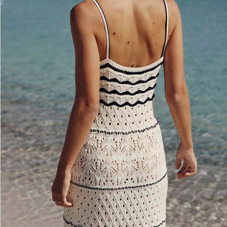 TRAF Women's Beach Wind Slim Sling Long Dress New Fashion Street Shoot Sleeveless Sexy Midi Long Dress Elegant Women's Fashion