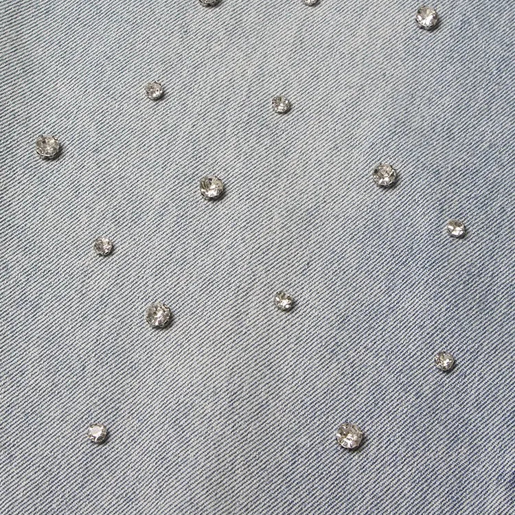 TWOTWINSTYLE Spliced Diamonds Jeans For Women High Waist Casual Loose Temperament Autumn Jean Female Fashion Style Clothing New