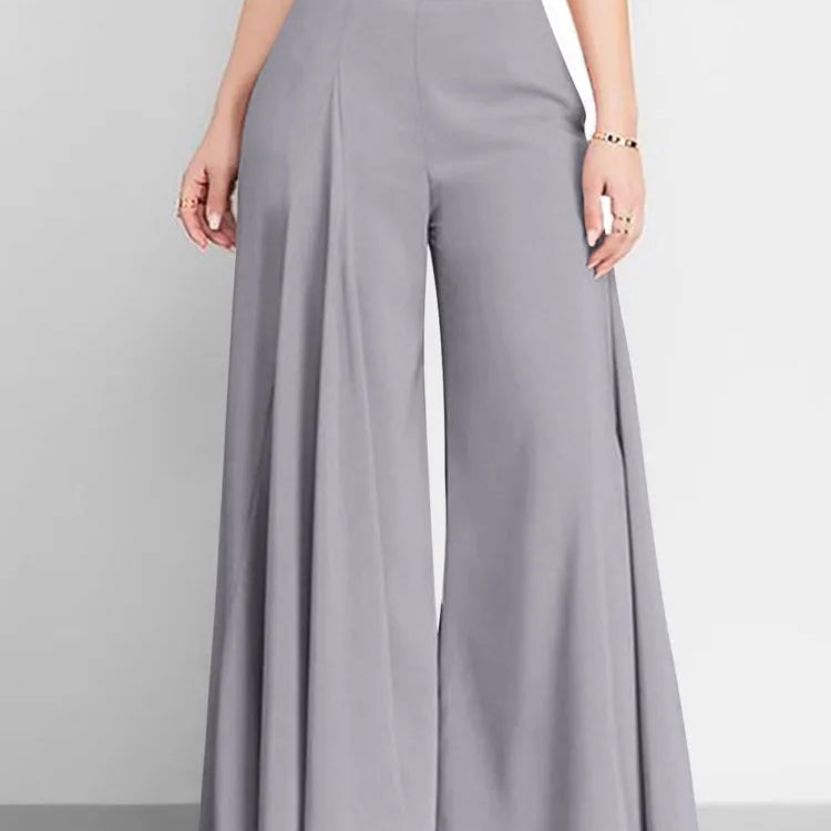 Womens High Waist Wide Leg Pants Spring Autumn Fashion Elegant Flare Trousers Casual Holiday Loose Green New Long Pant Female