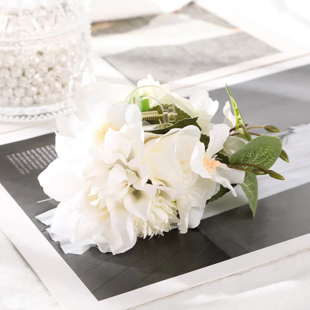 Haimeikang Large Size Flower Hair Clip Claws Hair Crab For Thick Hair Barrettes Hairpins Women Summer Fashion Hair Accessories 0409A-11cm