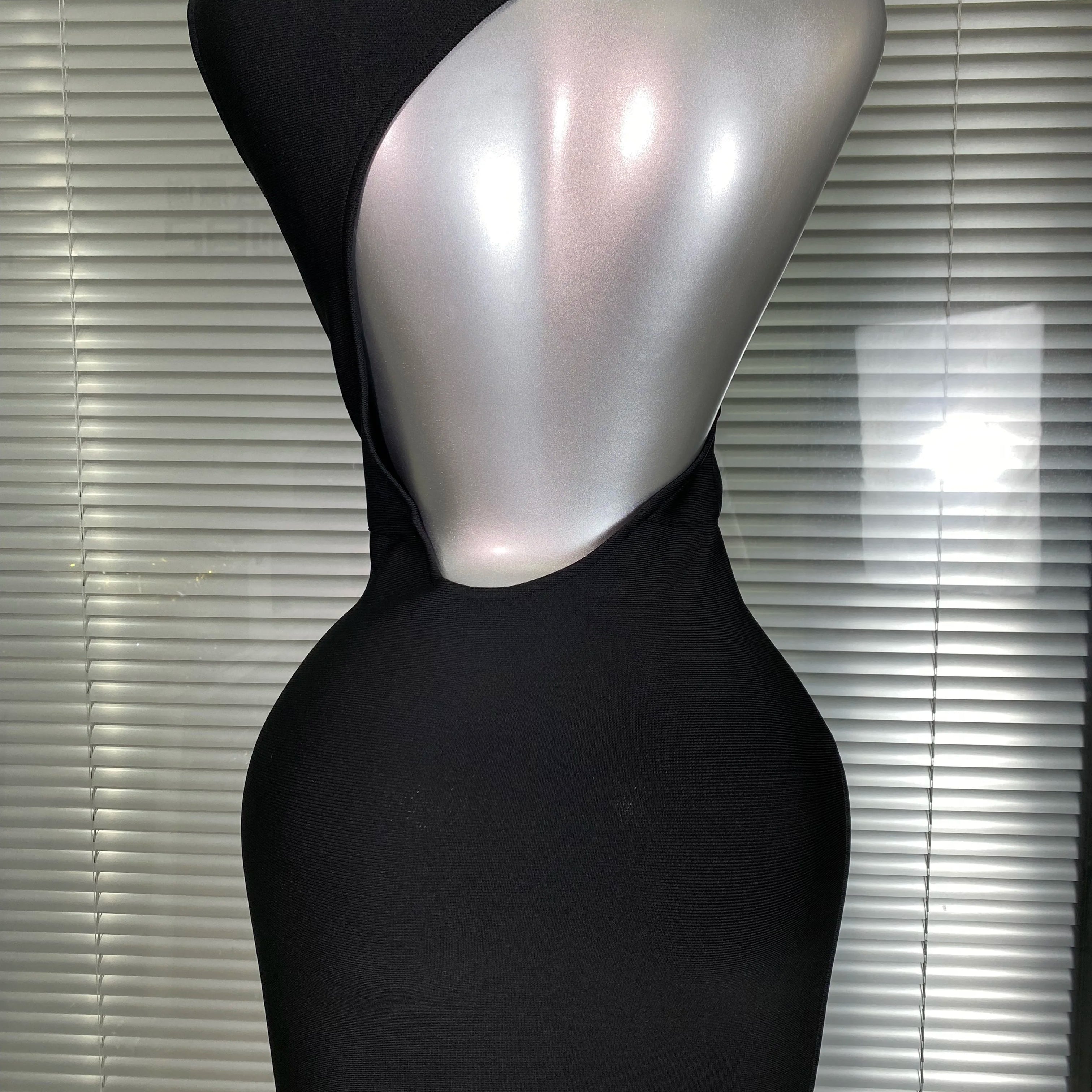 Vestido New INS Sexy Women Black Backless Bandage Dress Celebrity Knitted Bodycon Party Maxi Dress